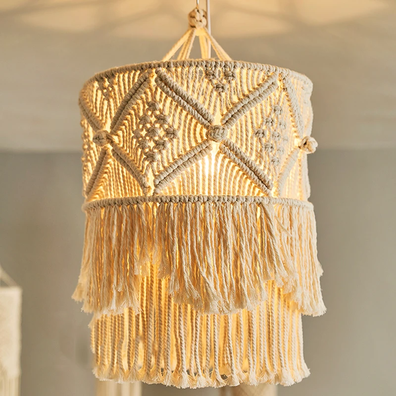 Настенный Гобелен лампа украшение Макраме Украшения Богемия ручная работа