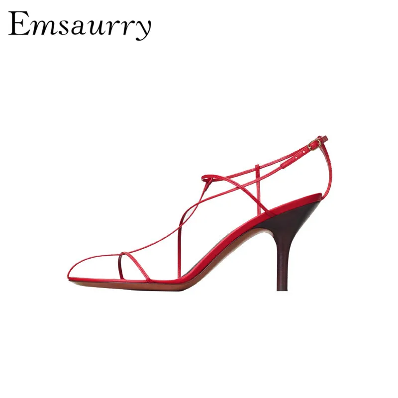 

Fashion Narrow Band Gladiator Sandals Women Sexy Thin High Heels Strap Open Toes Summer Sandalias Mujer