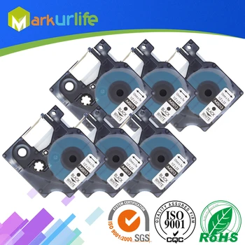 

6PCS 45013 (S0720530) Compatible Dymo D1 Label manager Black on White for DYMO LabelManager 160 Printer Ribbon, 12mm (1/2") x 7m