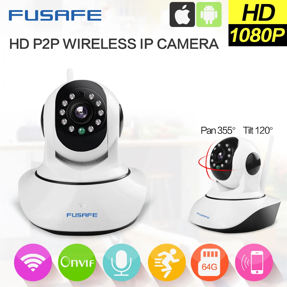 FUSAFE Newest 1080P HD Wifi IP Camera Wi-fi Home Security Network CCTV Baby Monitor | Безопасность и защита
