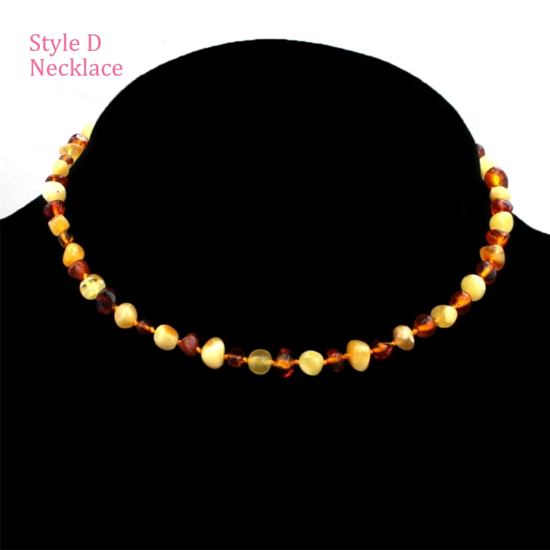 Style D Necklace Детский браслет для прорезывания зубов из натурального янтаря в приморском стиле, ожерелье и ожерелье, Детские Бусы для прорезывания зубов A11_32 - Цвет: Style D Necklace