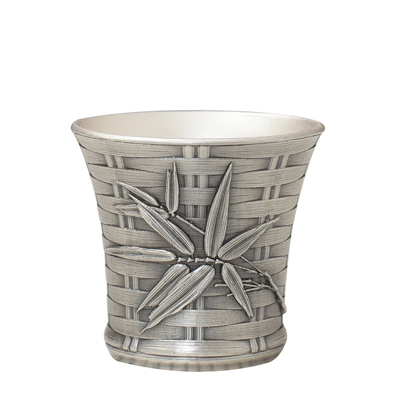 

Pure Silver 999 Pure Handmade Bamboo Wine Cup, Household Red Wine Luxury Drinking Cup, Antique Beer Cup wine set