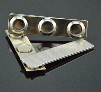 

100pcs wholesale factory Strong Magnetic Name Badge ID Holder w/ Metal Fastener (Silver)