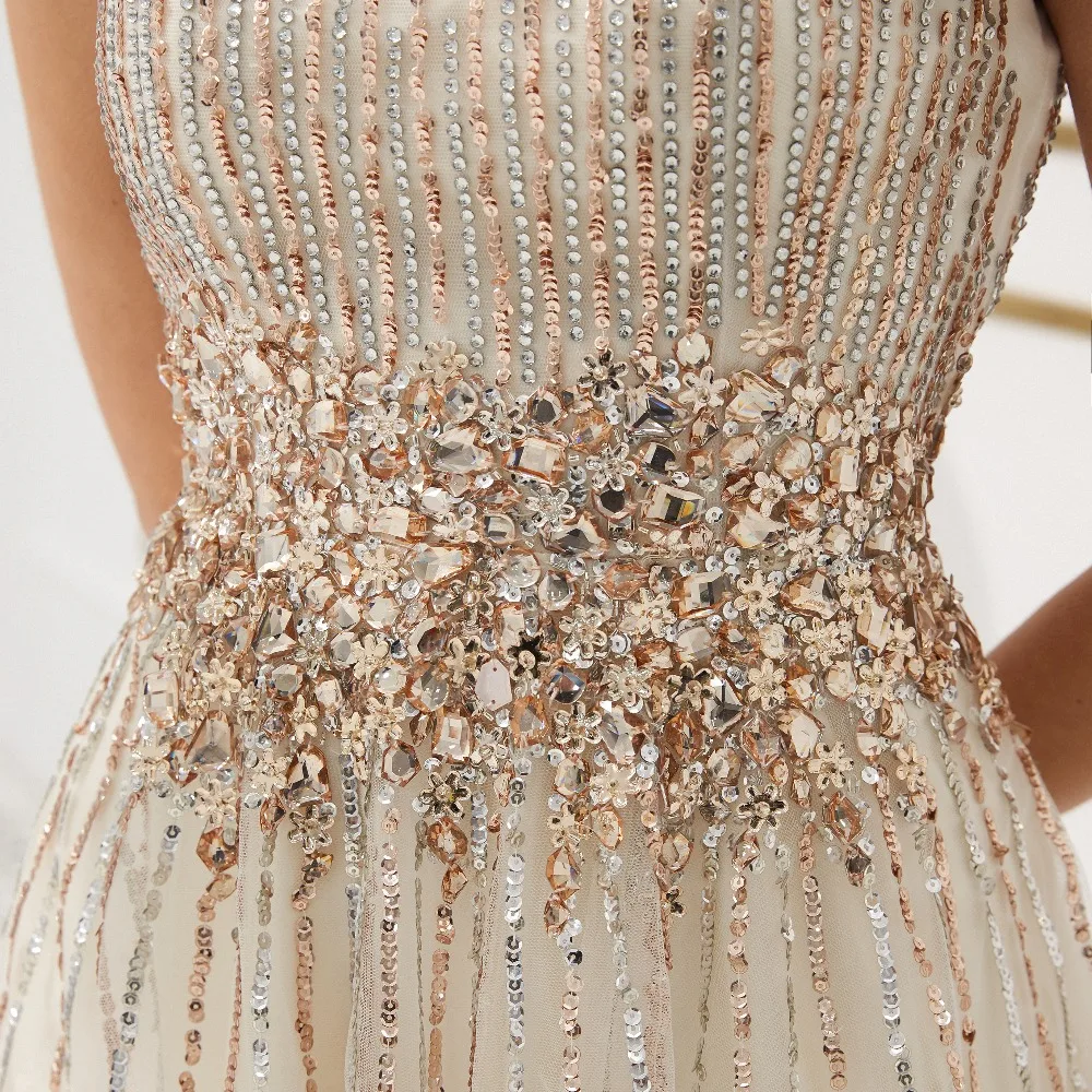 Элегантное Длинное Вечернее платье vestido de festa Бисероплетение Кристалл вечернее платье для выпускного вечера платья Robe De Soiree 64320