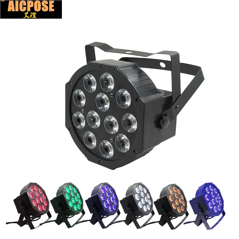 12 × 12 واط أدى أضواء rgbwa uv 6in1 شقة الاسمية الاسمية led dmx512 السيطرة يمكن الاسمية 64 أدى أضواء dj ضوئي غسل الإضاءة المرحلة ضوء
