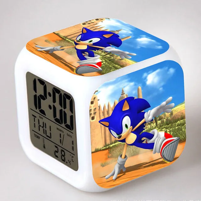 Sonic the Hedgehog светодиодный Будильник хвосты Miles Prower часы reloj despertador цифровые часы Dr. Robotnik horloge digitale Saat - Цвет: Светло-желтый