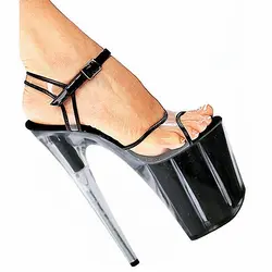 Привлекательные блестящие сандалии-гладиаторы на шпильке на высоком каблуке с открытым носом женские туфли туфли на высоком прозрачном