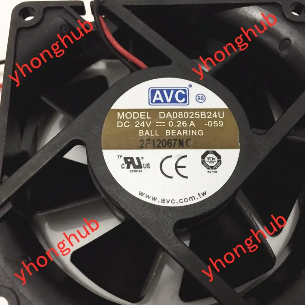 Серверный вентилятор AVC DA08025B24U 059 24 В постоянного тока 0 26 А 80x80x25 мм 2 провода|fan