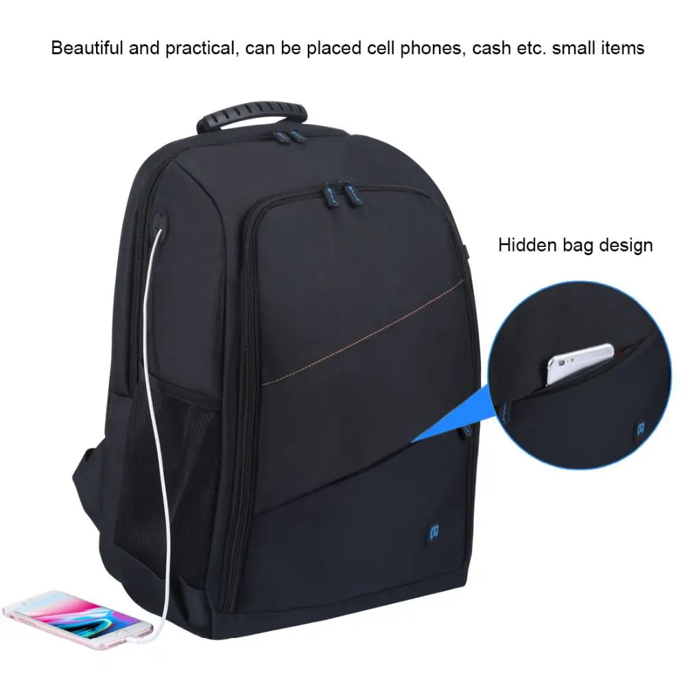 

PULUZ Portable Waterproof Scratch-proof Dual Shoulders Backpack Camera Accessories Bag Digital DSLR Photo Video Bag