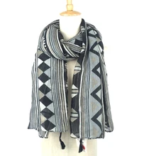 2016 geometry Scarf Women Tartan scarves Tartan Plaid Scarf Bohemia Checked Oversized Wrap Shawl