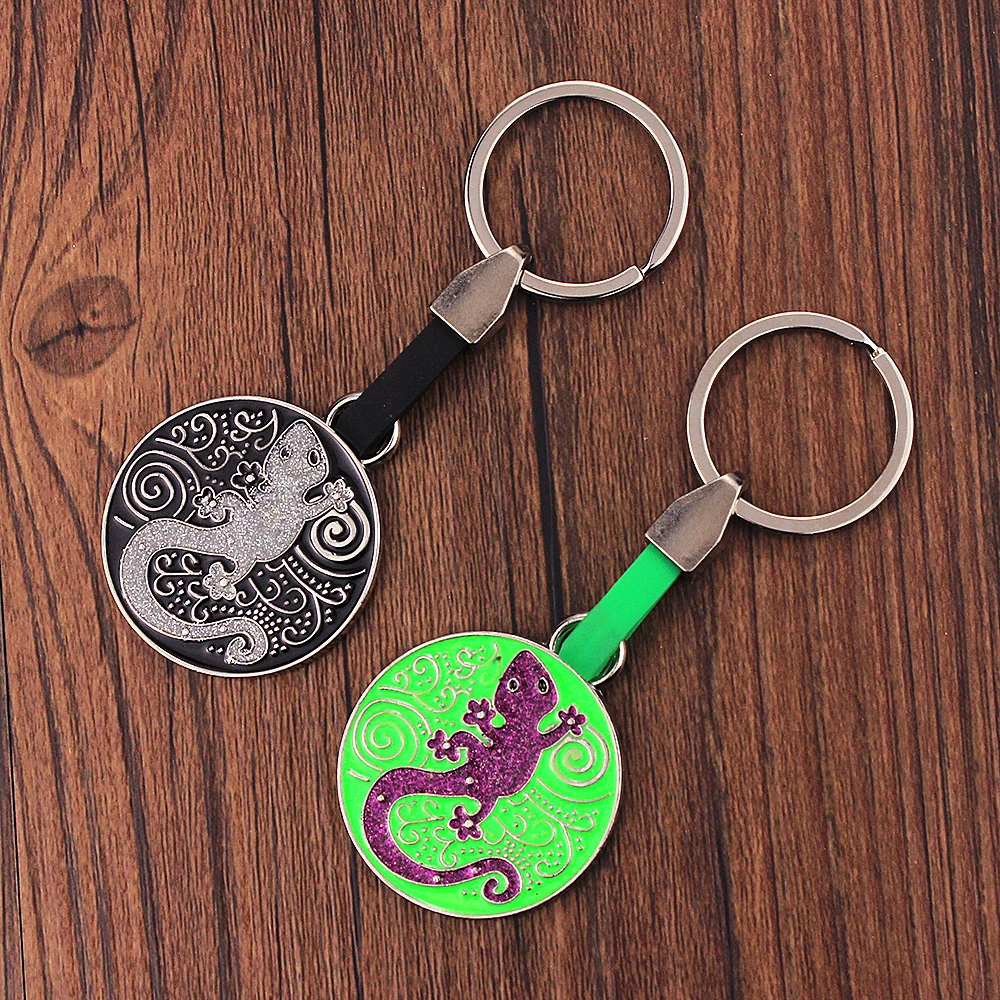 

Vicney New Arrival Gecko Key Chain The Mascot For Kids To Avoid Evil Zinc Alloy With Silicone Material Colorful Keychain