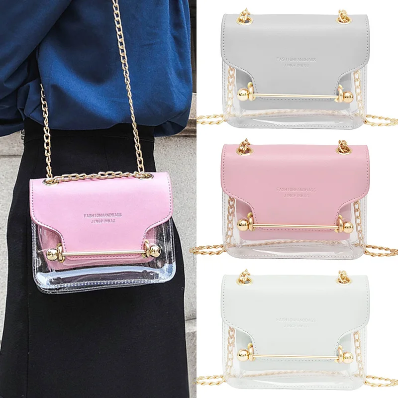 

1 Pcs Women Lady Shoulder Crossbody Bag Chain Fashion Transparent For Mobile Phone Best Sale-WT