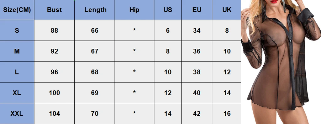 Женское прозрачное белье, Повседневная Блузка с длинным рукавом, ночное белье, ночное белье