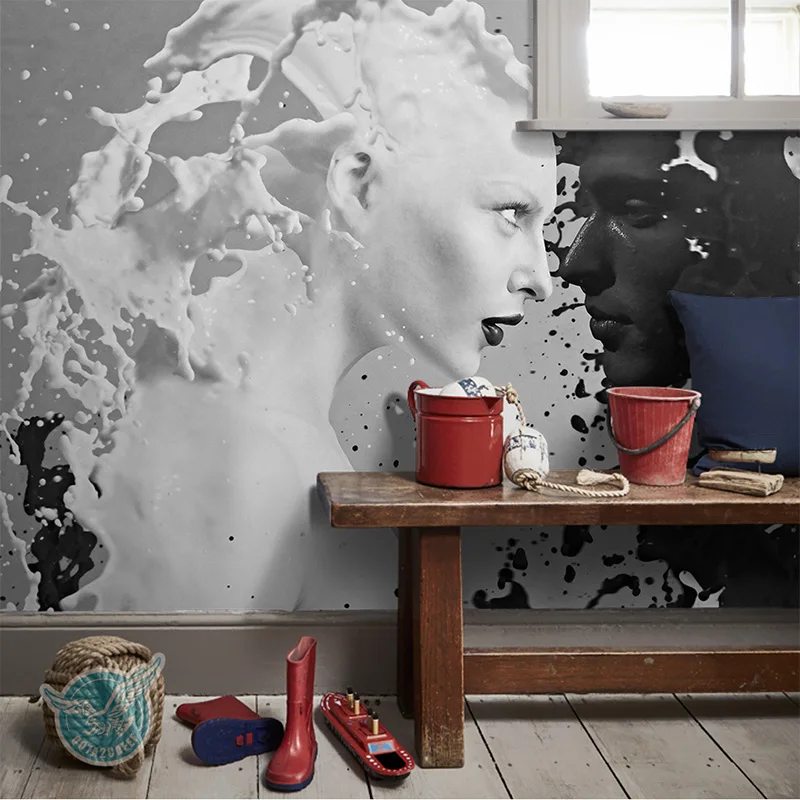 Custom Black White Milk Lover Photo Wallpapers For Wall 3 d Living Room Bedroom Shop Bar Cafe Walls Murals Roll Papel De Parede|Обои| |