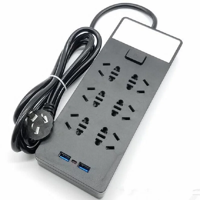 Дешево АС Plug расширители Smart 2USB Быстрая зарядка 8AC Outlet гнездо адаптера питание шнур 2 м Smart мощность полосы