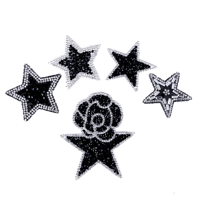 Новые звезды Хрустальная роза Стразы заплатки джинсовая сумка наклейка патчи