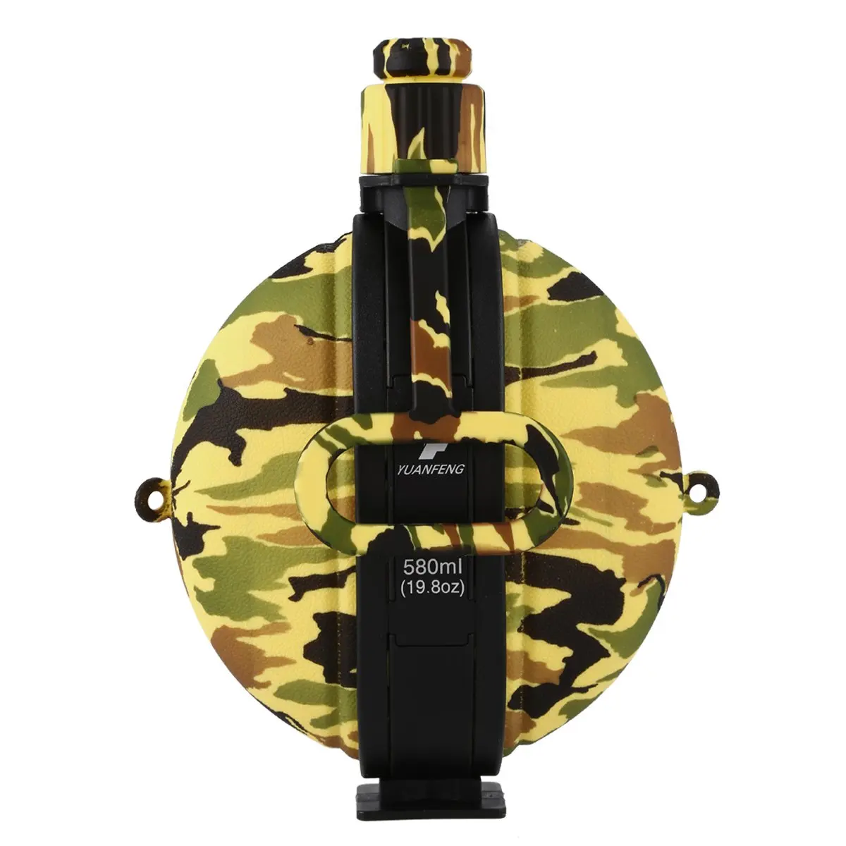 

New Sale Collapsible Military Water Bottle Newly Designed Silicone Water Kettle Canteen with Compass Bottle Cap for Hiking Cam