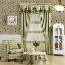 Idyllic Средиземноморский стиль Высококачественная пряжа окрашенные клетчатые Тканые шторы Искусство