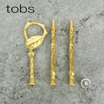 

Hot on the new collection leaves style golden 3-tiers cake stand handles / fittings/kitchen fittings