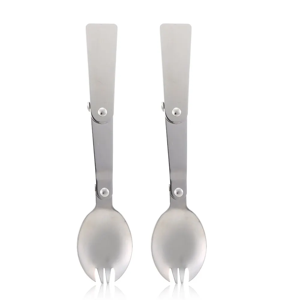 Lixada Открытый Отдых Пикник нержавеющая сталь Spork посуда Сверхлегкая ложка для пеший Туризм пособия по кулинарии