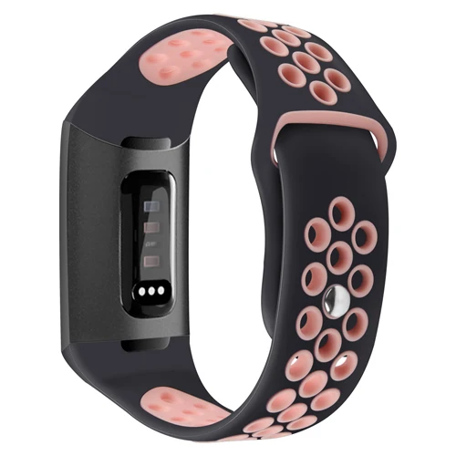 Спортивный силиконовый ремешок для Fitbit charge3 браслет сменный ремешок для часов Двухцветный силиконовый ремешок nike дышащий комфорт - Цвет ремешка: black pink