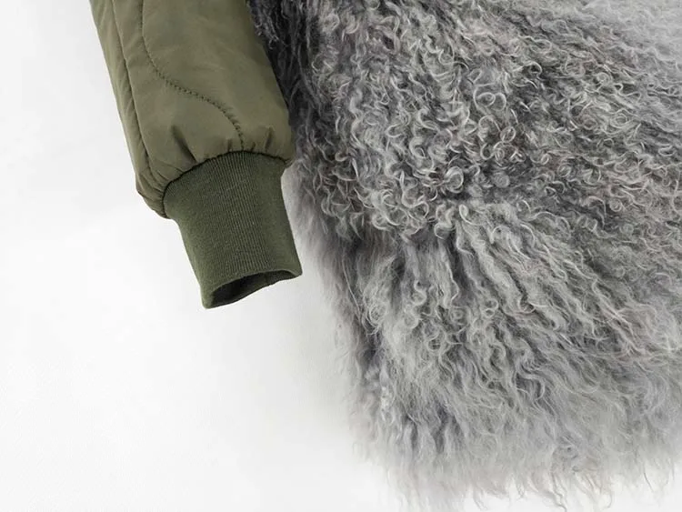 Длинная парка зимняя женская куртка из натурального меха монгольской Овцы Толстая теплая парка пальто из натурального меха с капюшоном размера плюс бренд