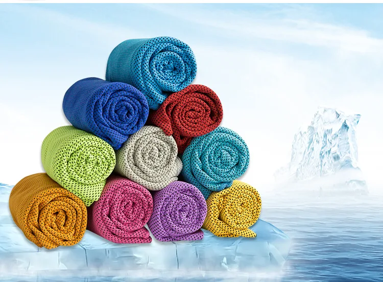 Многоцветное полотенце со льдом, одноразовое полотенце с мгновенным охлаждением, многоразовое охлаждающее полотенце, холодное полотенце, полотенце 100*30 см
