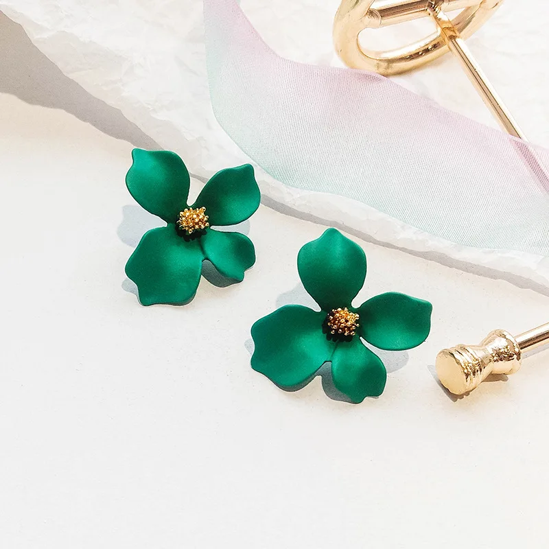 Flower Earrings Korean Style Cute For Women Fashion Sweet Jewelry Colorful
