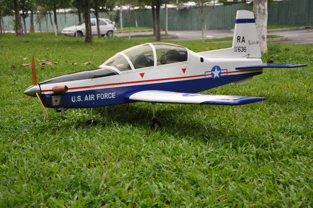 Спортивный масштабный самолет T 6A Texan II RC газ 8 CH 30cc 78 7 &quotпробковая деревянная