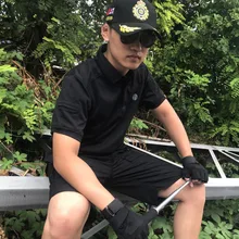 Мужская спортивная тактическая футболка с короткими рукавами с отворотом, летняя походная футболка для велоспорта, быстросохнущая дышащая армейская футболка, топы