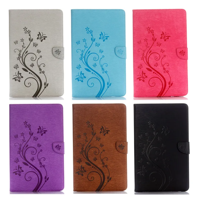 Printing Magnetic Wallet Smart Tablet Case For SAMSUNG Galaxy Tab A A6 10.1 P580 P585 Butterfly Embossed Flip PU Leather Cover (3)