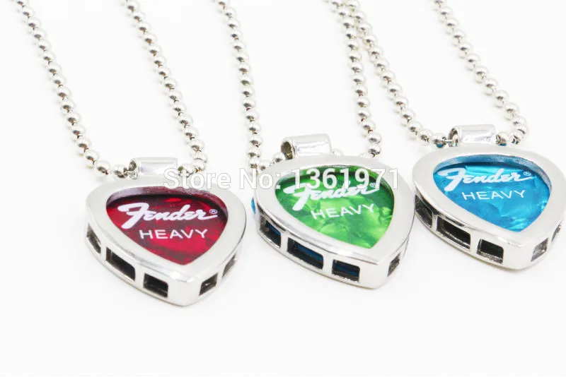 100ピース ロット混合色ローズゴールドchormeシルバーゴールドステンレス鋼フェンダーギターピックホルダーペンダントネックレス愛好家 Guitar Pick Holder Pendant Pendant Mix Lotpick Holder Necklace Aliexpress