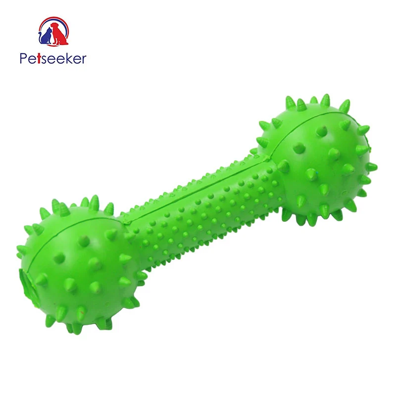 

Natural Soft Rubber Non-Toxic Bell Chew Bone Molar Teeth Clean Teeth Training Pet Toys Playing Interactive Dog Toys