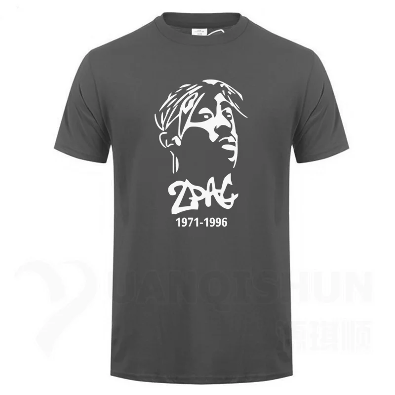 Thug Life Tupac 2PAC знаменитости портрет футболка хип-хоп рэп рок Мужская футболка модная мужская футболка с круглым вырезом хлопковые топы футболки - Цвет: Charcoal gray 1
