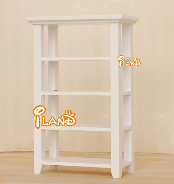 

1/12 Dollhouse Miniature Wooden White 4 Layer Display Stand/Shelf WL017 display cabinet