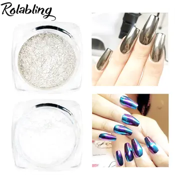 

New Arrival 2pots/set Nail Art Gorgeous Glitter Nail Powder DIY Nail Art Mirror Effect Nail Polish Pigment Glitters Dust