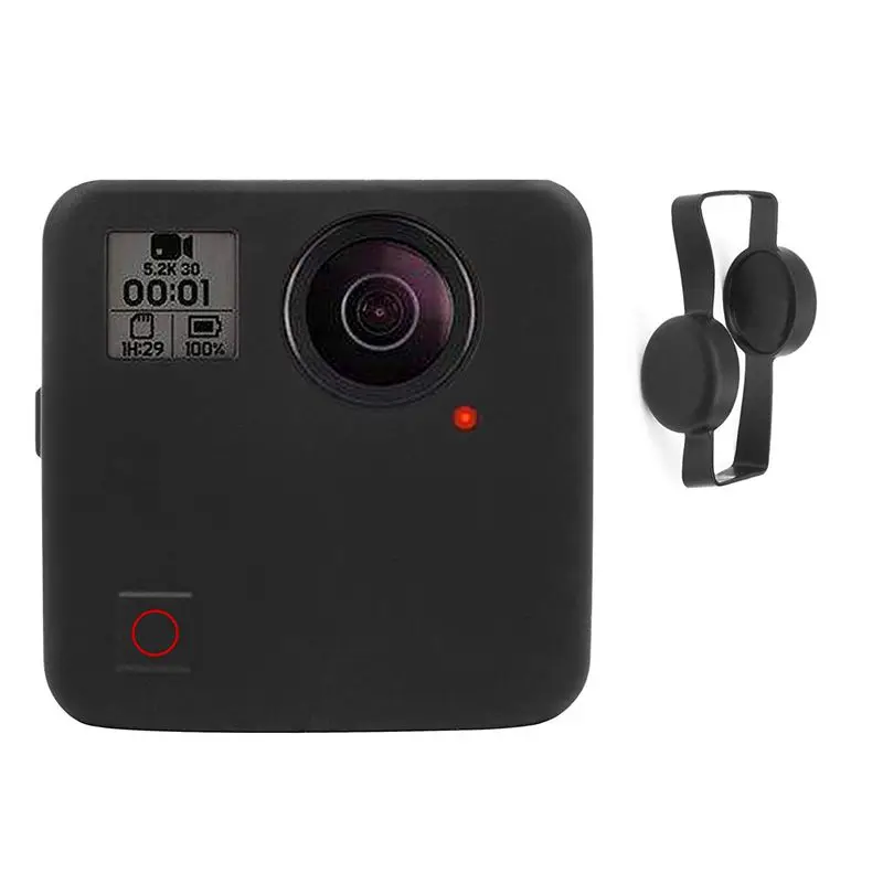 

SHOOT Silicone Rubber Protective Housing Case Skins Protector Cover with Camera Lens Cap Cover for GoPro Fusion 360 Degree Act