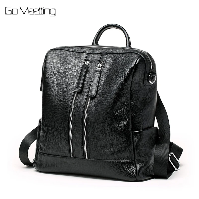 

Go Meetting 2018 New Soft Genuine Leather Backpack Women Brand Ladies Backpacks for Teenage Girls School Bag Mochila Feminina