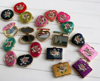 

Wholesale10pcs Multifarious Chinese Handmade Embroidery Silk Cosmetic Mirrors