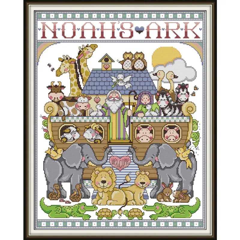 

Noah's Ark Cross Stitch Kits Embroidery Needlework Sets All For Needlework And Decoration Animal For Home Decoration For Bedroom
