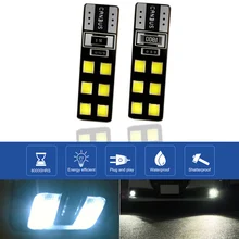 2x T10 Led w5w Led Automobiles 5000K 3030 12 SMD T10 Led żarówka canbus-ready 168 194 Led akcesoria samochodowe wewnętrzna lampka a3