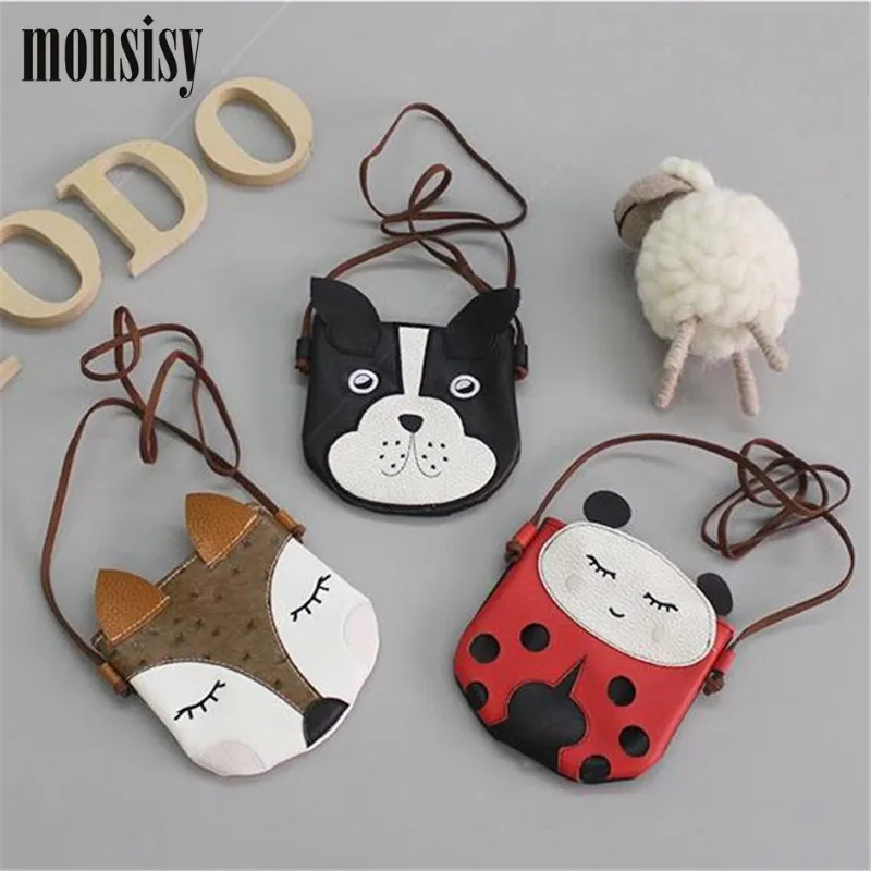 

Monsisy Christmas 5PCS Ladybug Children Shoulder Bag Cartoon Kid Wallet Fox/Dog Coin Purse and Handbag Girl Boy PU Leather B