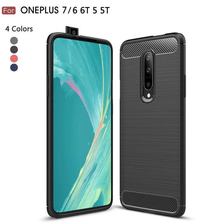buy OnePlus Caso Para 7 6T One Plus 7 Case Soft Silicon Carbon Fiber Case For OnePlus 6 6T 5 5T OnePlus7 Phone Back Cover Shockproof
