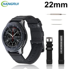 Hangrui 22 мм в нейлоновой оплетке спортивный ремешок для наручных часов для samsung Шестерни S3 кожаный ремешок для смарт-браслета Amazfit Stratos 2 2 S huawei часы GT с инструментами