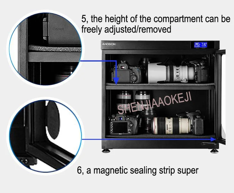 AD-80HC электронный влагонепроницаемый бокс светодиодный сушильный шкаф 80L SLR для хранения линз влагостойкий шкаф для сушки камеры 220 В 1 шт
