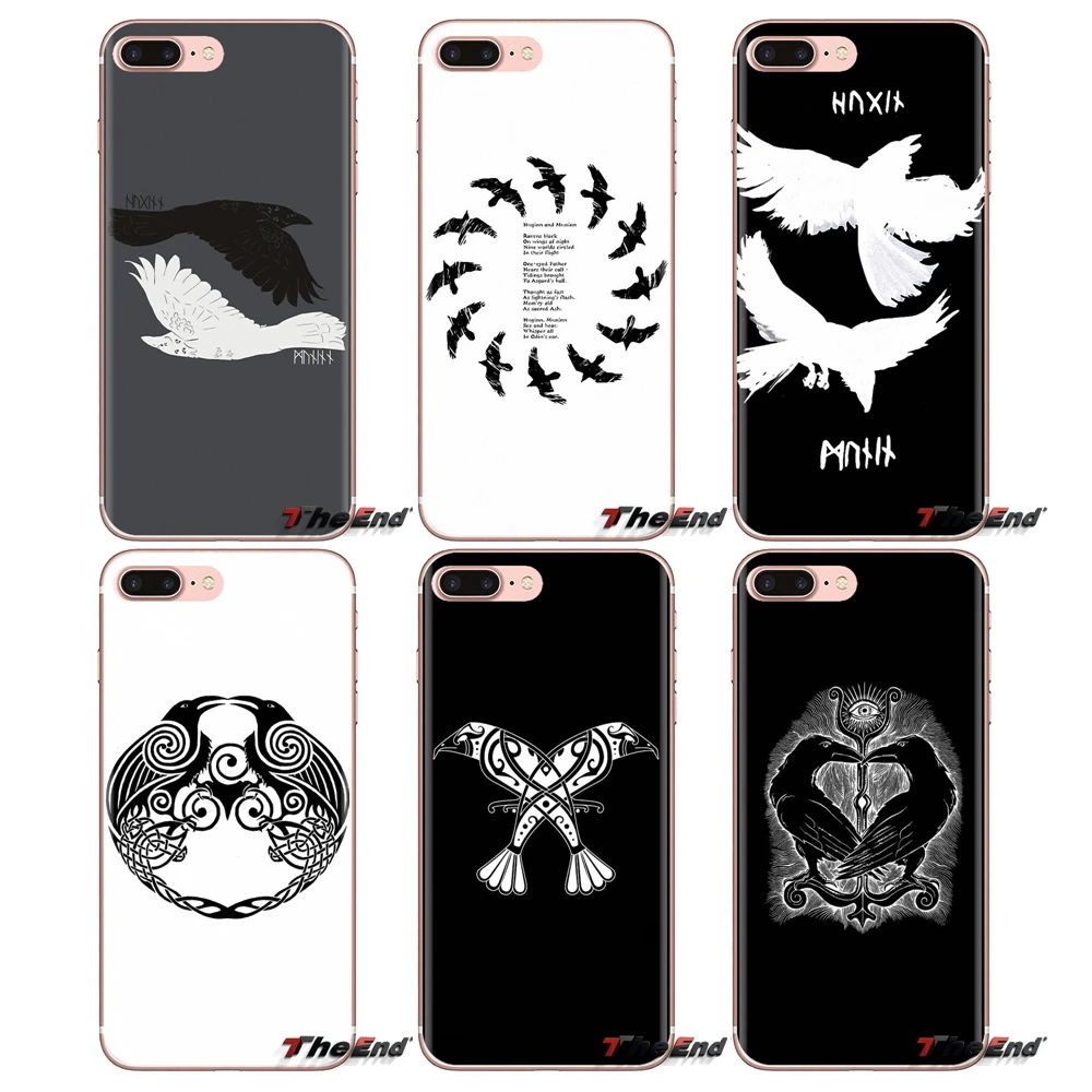 For Samsung Galaxy A3 A5 A7 A9 A8 Star A6 Plus 2018 2015 2016 2017 Viking odin norse Huginn and Muninn TPU Transparent Skin Case |