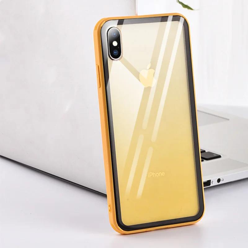Градиентный чехол из закаленного стекла для iphone X XS MAX XR 6 6s 7 8 plus 7plus прозрачный