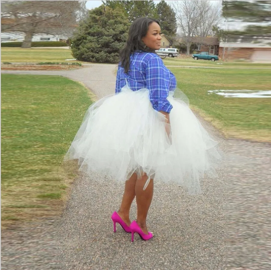 Long White Tulle Skirt Plus Size Sale 