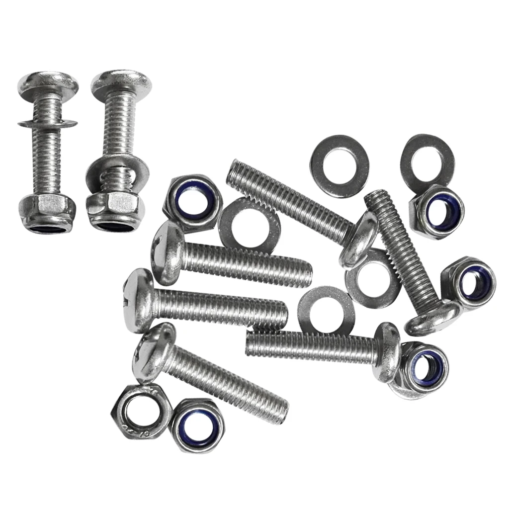 8 Pieces Kayak Screws Nuts Washers Marine Canoe Boat Dinghy Hardware Tackle Kit M6