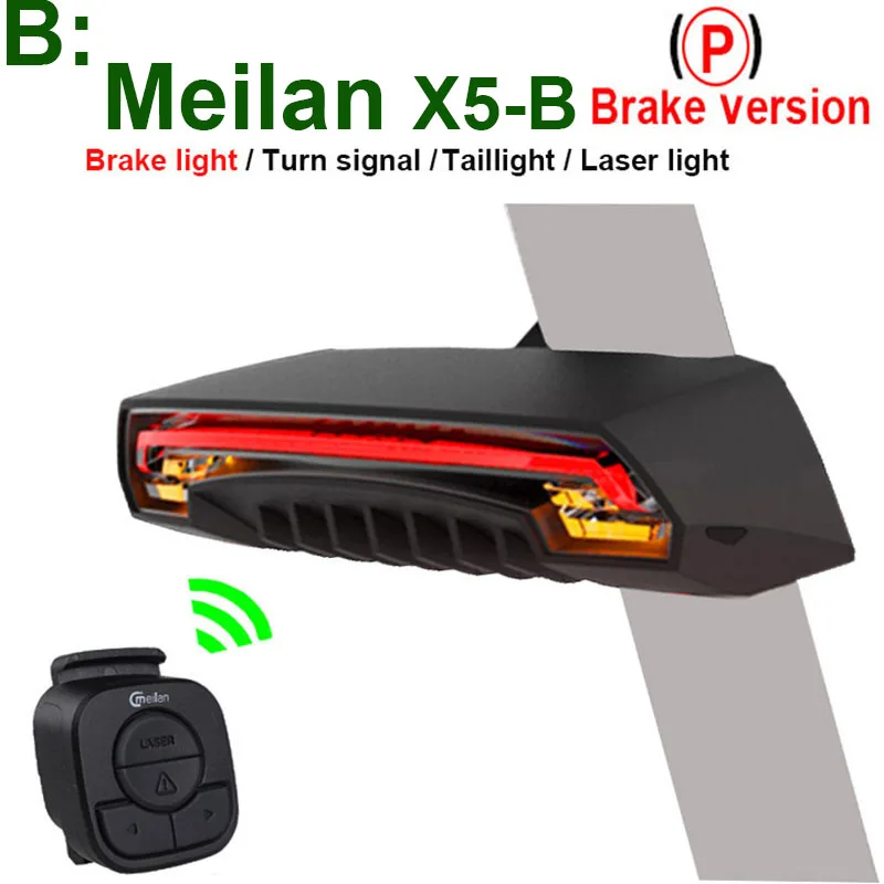 xingdou NEU Meilan X5 Fernbedienung Fahrrad Rücklicht USB Charge Wireless Blinker MTB Radfahren Rücklicht Rennrad LED Lampe 